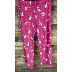 Croft & Barrow Womens Sz L Pink W/Polar Bears Soft Fleece Lounge Pajama Pants